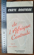 CARTE ROUTIERE AFRIQUE CENTRALE 1961