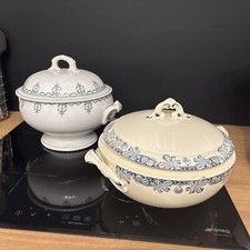 soupière Ancienne , Légumier en faïence, Moulin Des Loups Lot De 2 Soupières