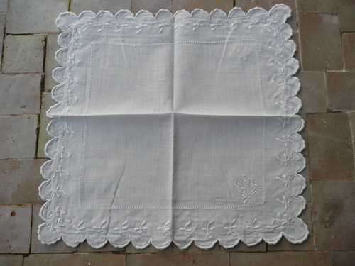 Mouchoir ancien brode xix - ,