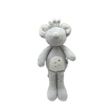 Sucre d'Orge peluche souris grise velours avec couronne blanche
