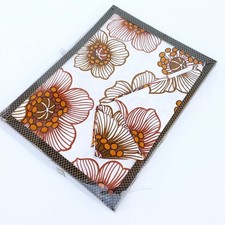 Nappe Motif Fleur Orange + Serviettes Annees 70's Vintage (Dans Boite D'Origine)