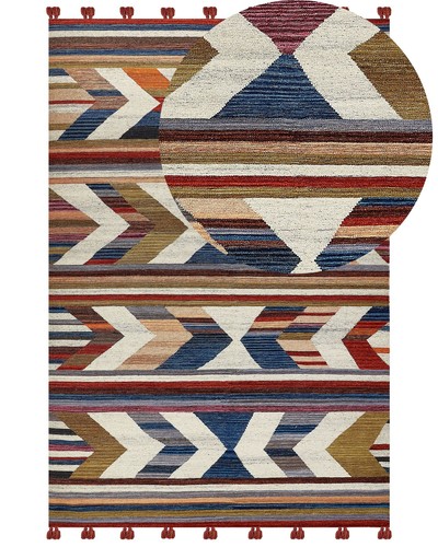 Tapis kilim multicolore - multicolore, en