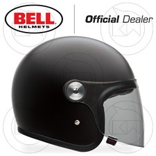 Casque Jet Bell Riot Noir Mat Satiné - Visière Moto Scooter Custom Vintage