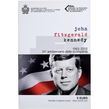 Saint Marin, 5 Euro, John Fitzgerald Kennedy, 2013, Rome, Argent, FDC