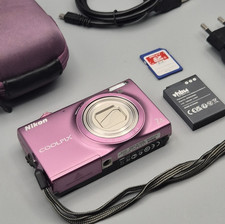 Nikon CoolPix S6150 16,0MP Digital Camera Pink Purple Touchscreen 7x, Charger SD