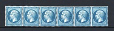 FRANCE  STAMP TIMBRE 22a " NAPOLEON III 20c BLEU FONCE BANDE 6 " NEUF xx TB V007
