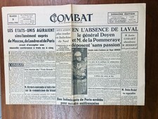 Albert Camus 1945 Rare Journal Combat Procès Laval Rudolf Hess Bergen Belsen WW2