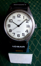 RARE MONTRE - JAZ - homme acier quartz cadran gros CHIFFRES