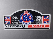 autocollant. Rallye. Plaque. RAC RALLY 1996