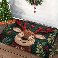 Tapis De Porte De Noël Rouge Père Noël Extérieur Et Intérieur Tapis Homme 