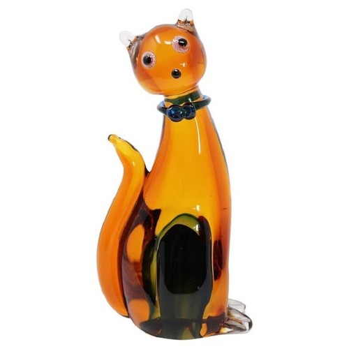 Figurine chat verre de - chat, en