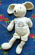 BB/ DOUDOU PELUCHE  LAPIN ECRU BEIGE TEE SHIRT BLANC  ROLAND GARROS 30  CM TBE