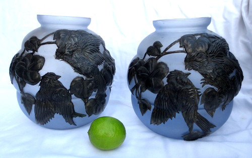 Paire vase verre - de,