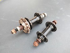 Paire de moyeux roue ancien vélo noir Sturmey Archer course old bike BMX ?