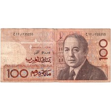 [#377281] Maroc, 100 dirhams, 1987/AH1407, VF(30-35)