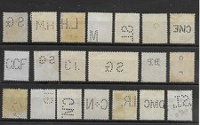 FRANCE : lot de 20 timbres perforés différents (3)