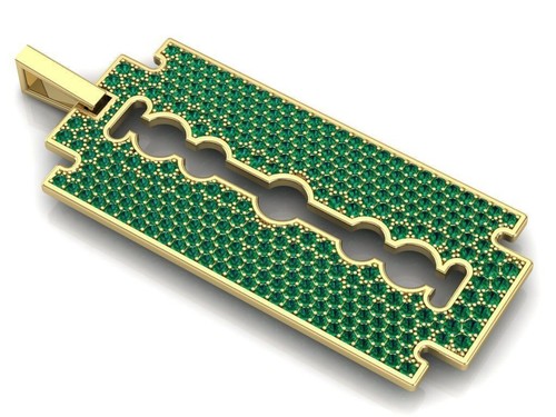 Pendentif pierres rasoir en - de,