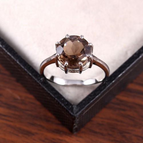 Bague quartz fumé - en, grappe