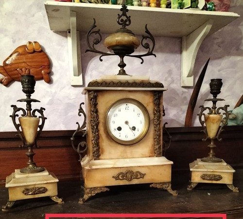 Horloge garniture cheminée - garniture,