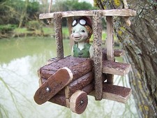 120540  FIGURINE  TROLL DANS  AVION PIXIE ELFE PIXIES DECO CHAMBRE BEBE 