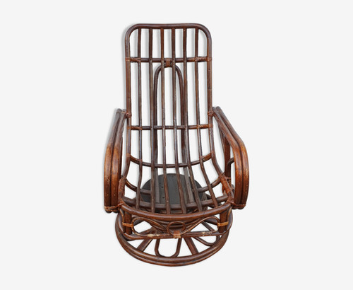 Rocking chair rotin 1970 - en,