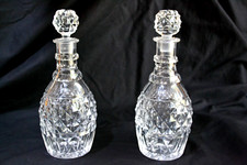 paire de carafe cristal pointes diamants style charles X