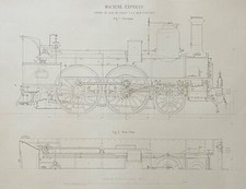 Train Locomotive vapeur Machine Express chemin de fer Paris à Méditerranée 1860
