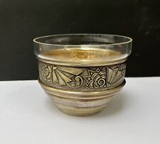 Bol Ancien Bonbonnière Art Déco Métal Argenté Poinçon Etoile Coupe Verre 1920s