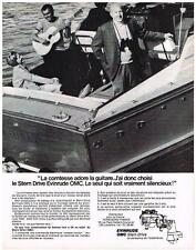 publicité advertising  1970   EVINRUDE   moteur bateau  OMC la Comtesse & gitans