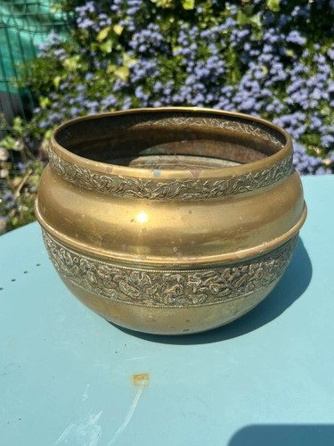 Ancien cache pot - en, laiton