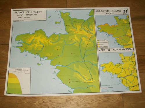 Ancien affiche carte scolaire - ancien,