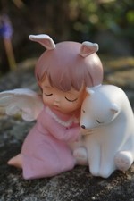 TPA004  FIGURINE BEBE FEE FAIRY FILLE  ANGE MANGA OURS BLANC HEROIC FANTASY