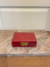 Ancien Boite Bijoux Cuir Rouge