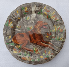 GIEN SERVICE RAMBOUILLET FRENCH LUNCHEON / DESSERT PLATE SETTER HUNTING DOG