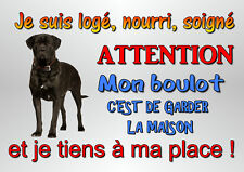 plaque attention au chien cane corso en métal 29x20cm  percée 4 coins réf 65