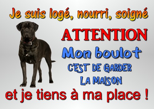 Plaque attention chien - au,