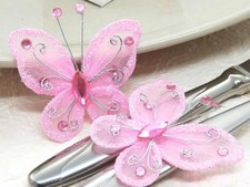 10 PAPILLONS ROSE DECORATION