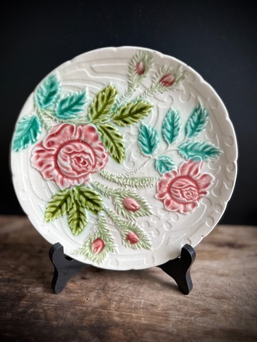 Assiette ancienne barbotine - ancienne,