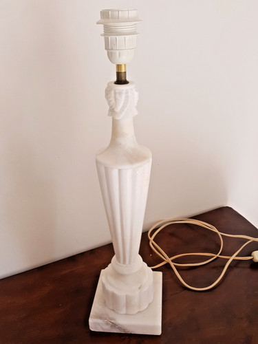 Pied lampe marbre blanc - pied, de