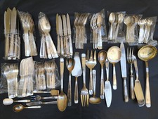 Ménagère art deco métal argenté orfèvre Argental 174 couverts série par 12 TBE