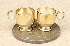 2 Métal Buvant Tasses Tumdee 1:12 Échelle Maison de Poupées Miniature Pub BAR E
