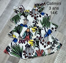 Catimini 3 Ans Fille : robe Blanche Fleurie Été TBE