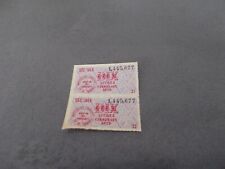 GUERRE 39/45.DEUX TICKETS DE RATIONNEMENT.10 LITRES DE CARBURANT AUTO.1949.