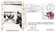 G910+FDC ENVELOPPE FLAMME 1er JOUR  40° ANNIVERSAIRE DU DEBARQUEMENT MERVILLE