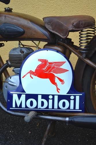 Plaque émaillée mobiloil - plaque,