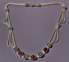 Ancien Collier argent cornaline  collier Esclave  Carnelian Silver Necklace