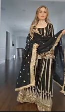 COSTUME INDIEN PAKISTANAIS BEAU DESIGNER PARTY WEAR SHARARA PLAZZO SALWAR KAMEEZ