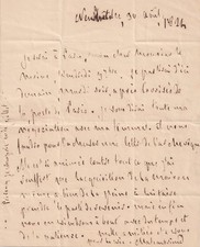 CHATEAUBRIAND - Lettre autographe signée - Déboires - 1824 - Neuchâtel