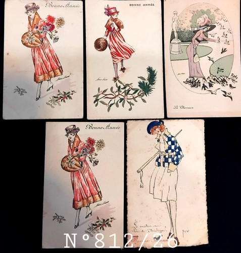 812 5 cpa postales - n°, 812/26