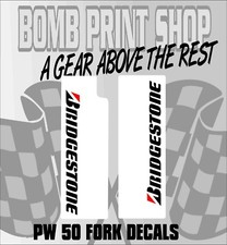 pw50 Fork autocollants graphiques yamaha pw 50 peewee personnel stratifié motocross blanc